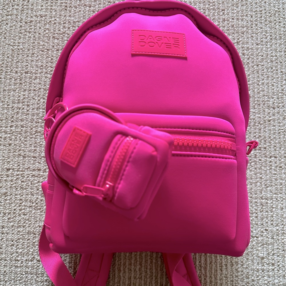 Dagne Dover Small Dakota + Dakota keychain in Hottest Pink